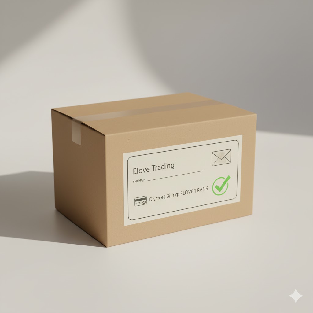 Plain, discreet shipping box with generic shipping label - 100% privacy guaranteed