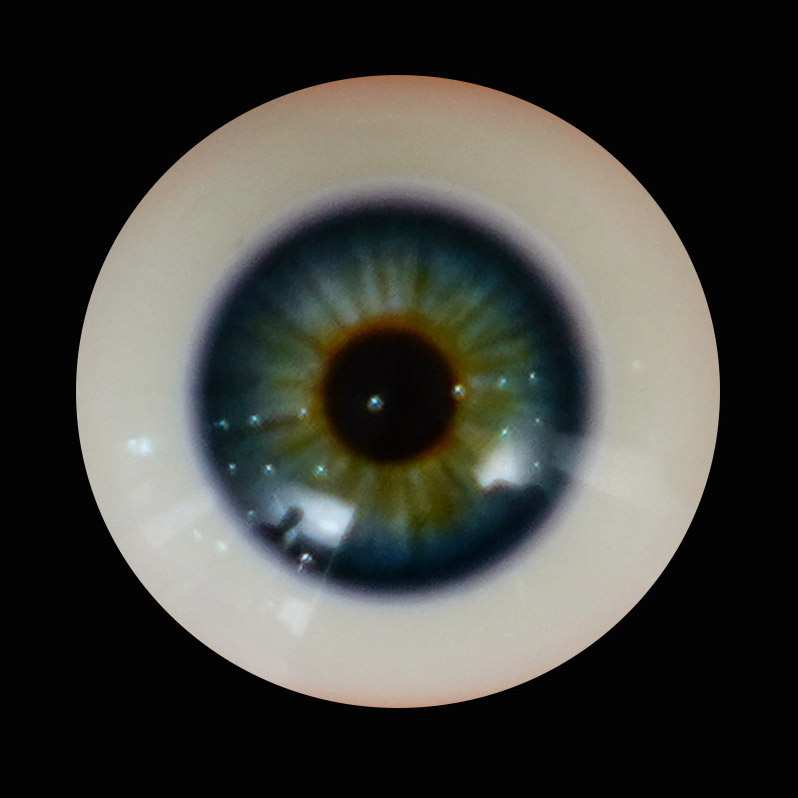 color d'ulls de vidre realista blau àcid