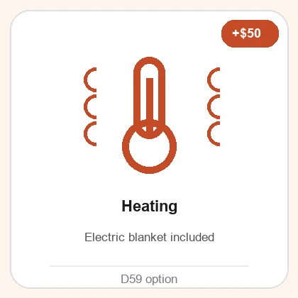שדרוג חימום D59 עם שמיכה חשמלית