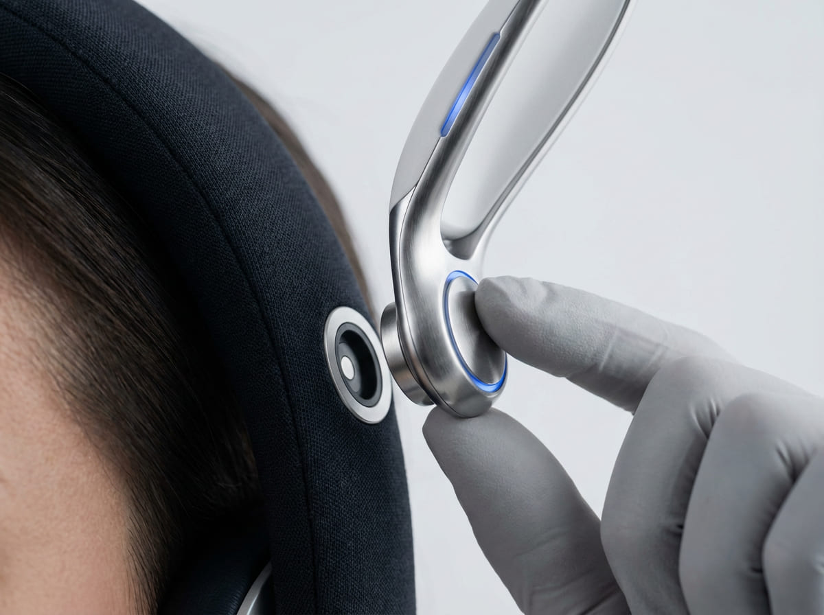 Close up detail of Mag-Lock ear attachment mechanism