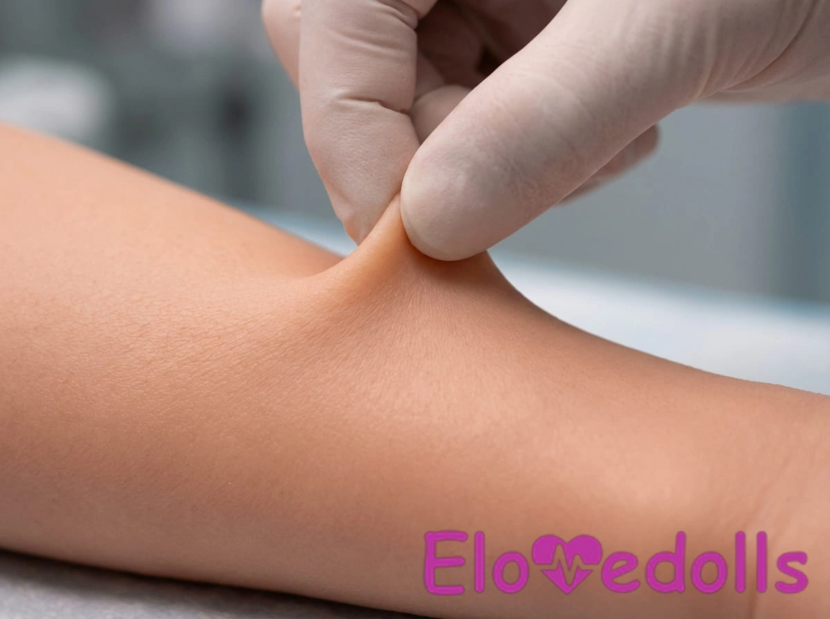 Macro shot of TPE skin texture showing soft compressibility