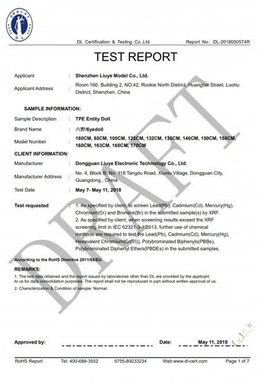 giấy chứng nhận búp bê tình dục