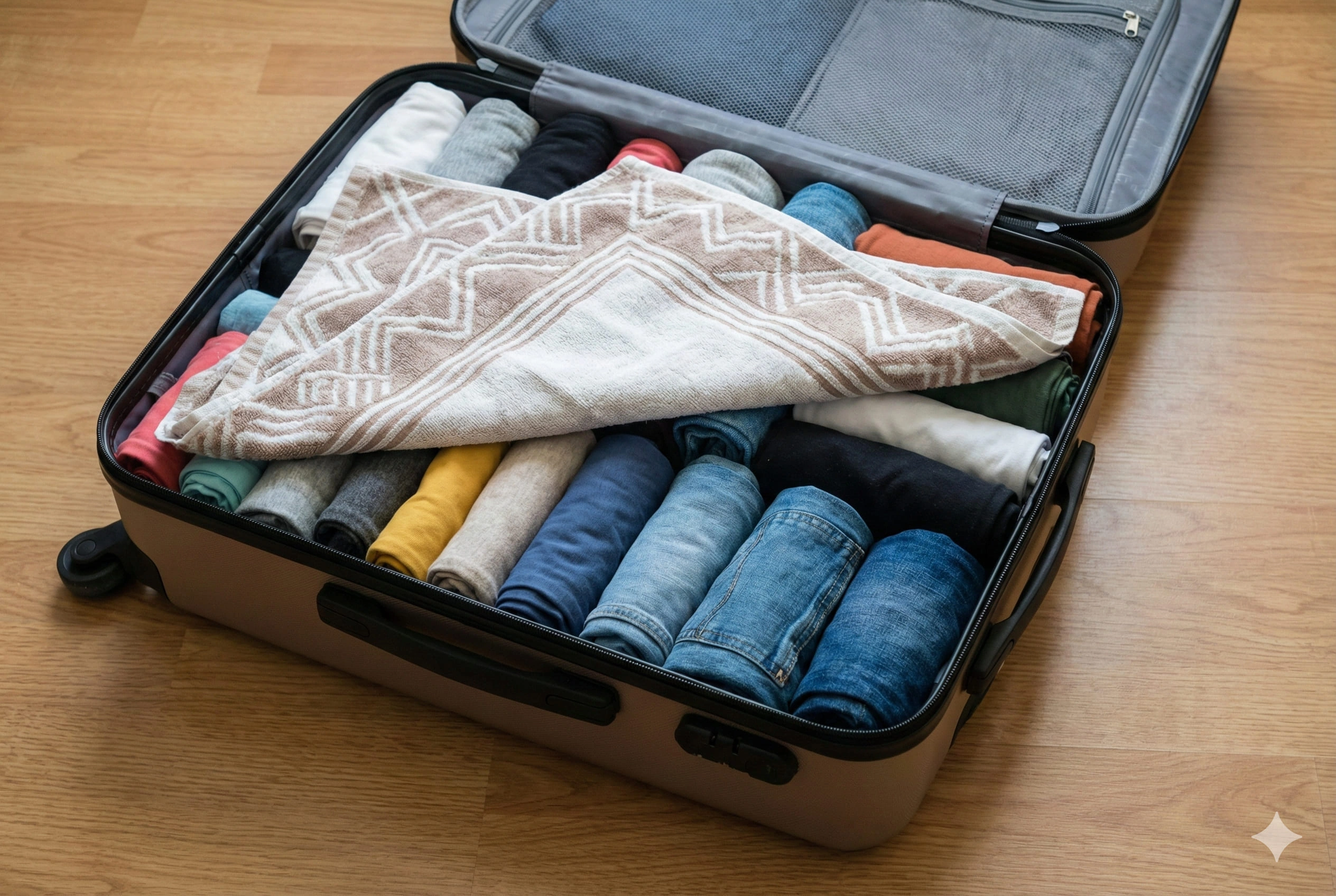 Sex doll packed in hard-shell suitcase with bubble wrap protection