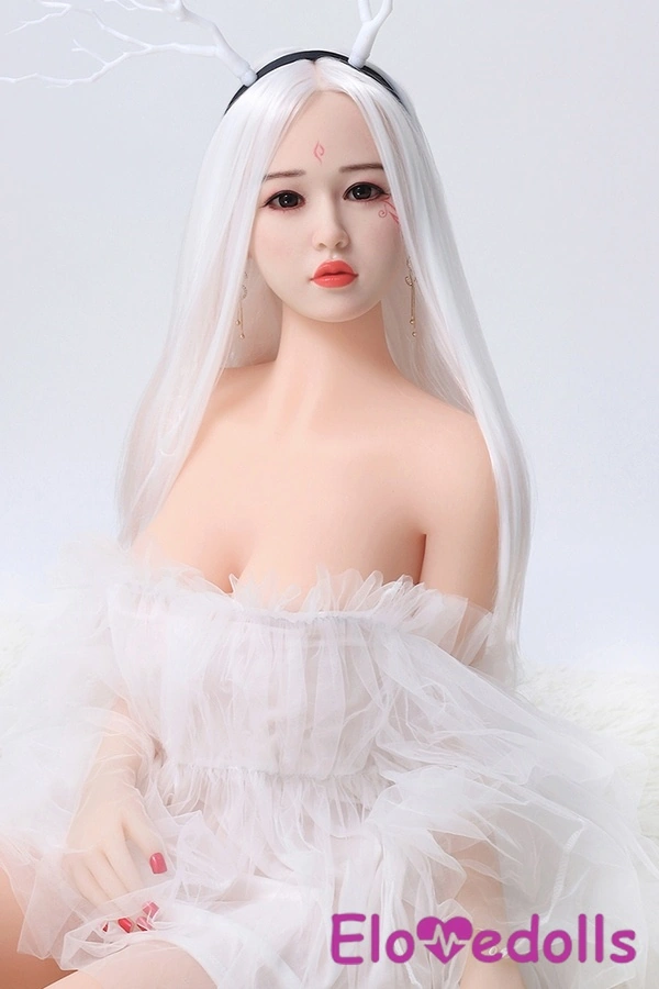158cm D Cup TPE body&Silicone head Medium Breasts White Gray Eyes Sex Doll Detail View 4