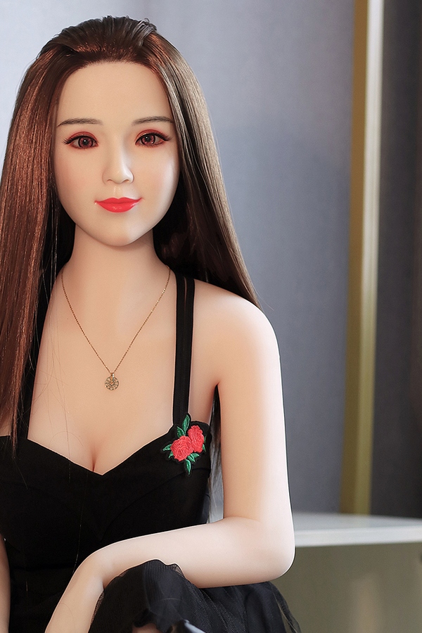 158cm D Cup TPE body&Silicone head Voluptuous Brunette Amber Eyes Lifelike Sex Doll Detail View 5