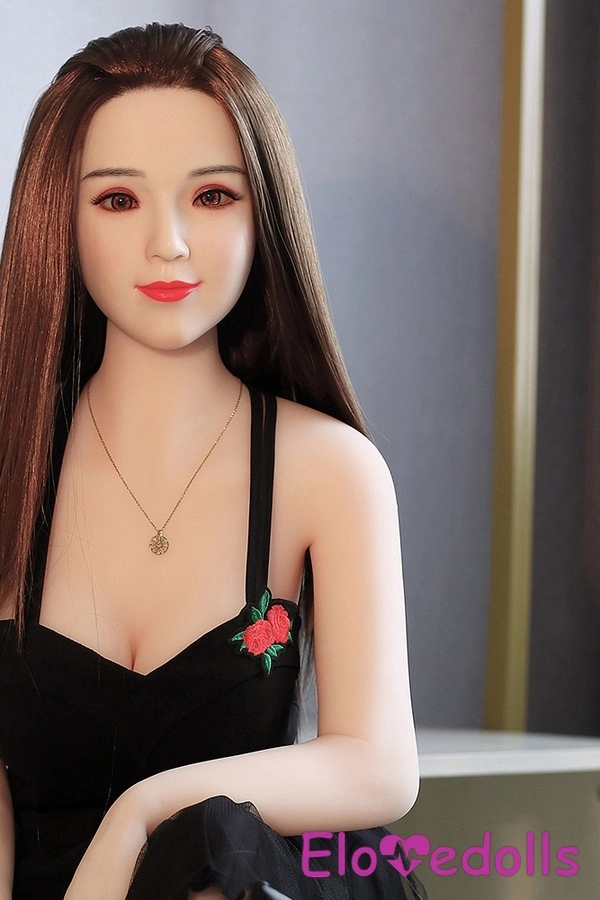 Boneka Seks Realistis Berambut Cokelat Menggairahkan Mata Amber, Ukuran 158cm, Ukuran D Cup TPE, Badan & Kepala Silikon, Tampilan Detail 5