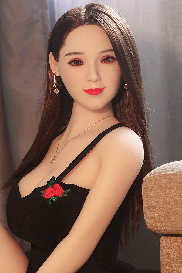 158cm D Cup TPE body&Silicone head Amber Eyes Brunette Voluptuous Lifelike Sex Doll Detail View 7