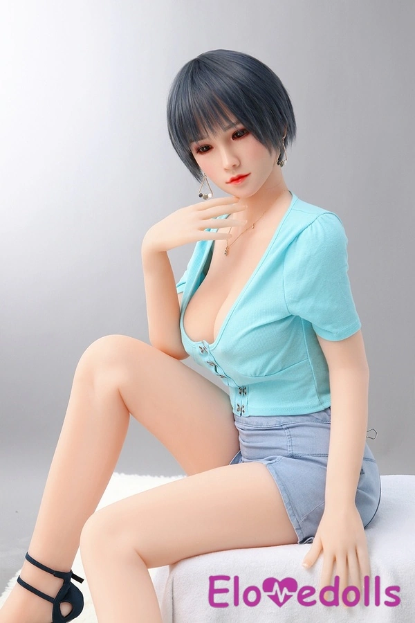 158cm D Cup TPE body&Silicone head Thin Lips Gray Eyes Petite Real Doll Gallery 2