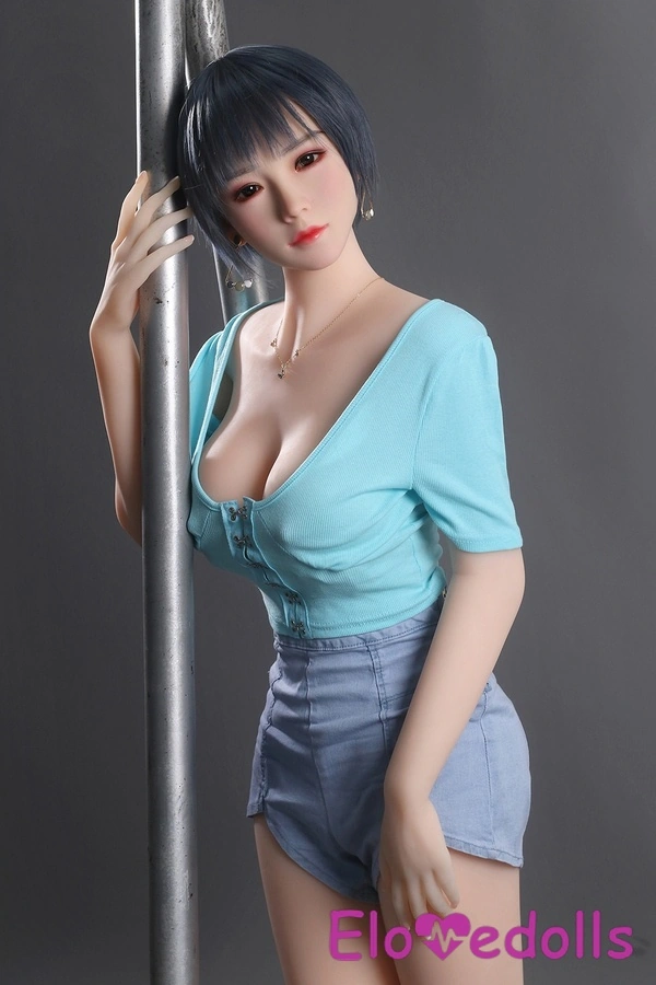 158cm D Cup TPE body&Silicone head Gray Eyes Thin Lips Real Doll Gallery 9