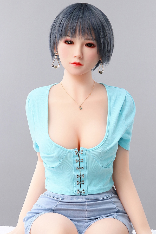 158cm D Cup TPE body&Silicone head Gray Eyes Petite Real Doll Detail View 3
