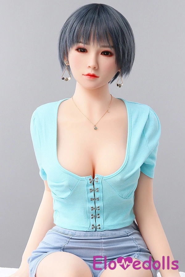 158cm D Cup TPE body&Silicone head Gray Eyes Petite Real Doll Detail View 3