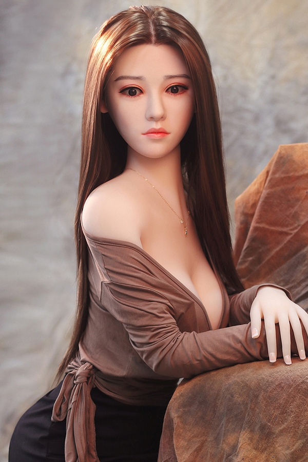 158cm D Cup TPE body&Silicone head Natural Lips Amber Eyes Gray Celebrity Sex Dolls Detail View 6