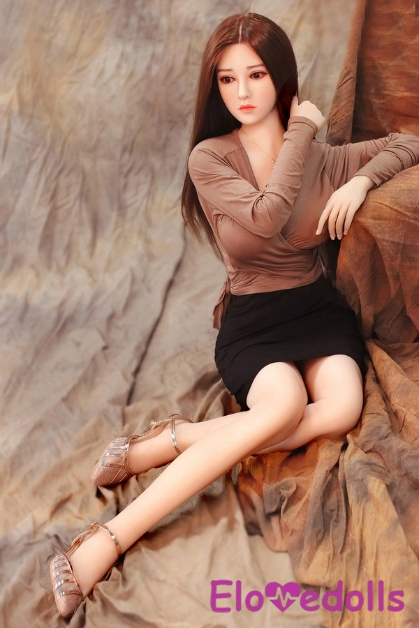 Búp bê tình dục người nổi tiếng cỡ D 158cm thân TPE & đầu silicon mắt hổ phách xám nhỏ nhắn Xem chi tiết 10