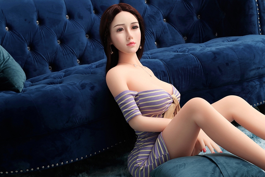 60cm D Cup Silicone Amber Eyes Brunette Petite Breasts Sex Doll Gallery 6
