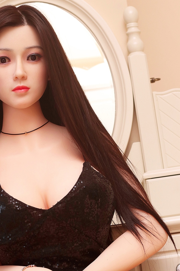 165cm E Cup TPE body&Silicone head Black Thin Lips Petite Breasts Sex Doll Detail View 5