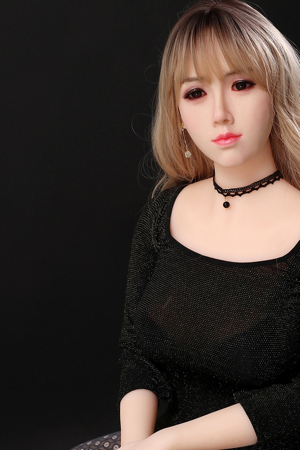 165cm D Cup TPE body&Silicone head Gray Eyes Blonde Petite Lifelike Sex Doll Product
