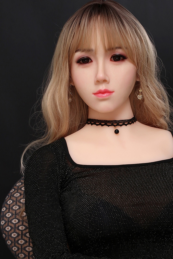165cm D Cup TPE body&Silicone head Blonde Gray Eyes Thin Lips Lifelike Sex Doll Detail View 6