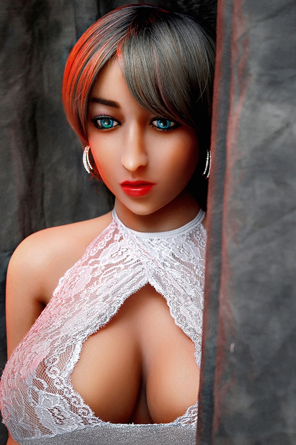 158cm E Cup TPE body&Silicone head Petite Breasts Amber Eyes Voluptuous Lifelike Sex Doll Product