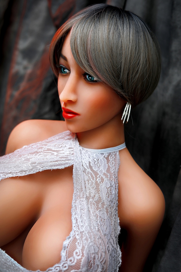 158cm E Cup TPE body&Silicone head Glossy Lips Voluptuous White Lifelike Sex Doll Detail View 4