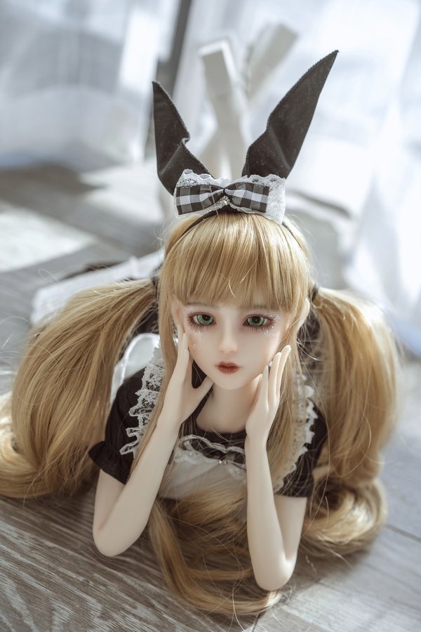 60cm D Cup Silicone Gray Eyes Medium Breasts Thin Lips Anime Sex Doll Gallery 8