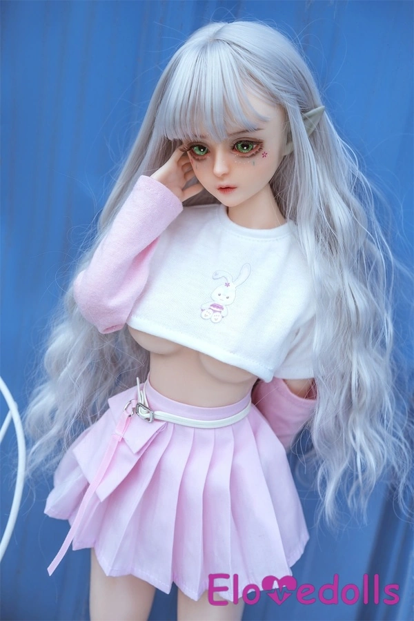 Búp bê tình dục Anime 60cm D Cup Silicone Môi mỏng Mắt xám Ngực trung bình Bộ sưu tập 3