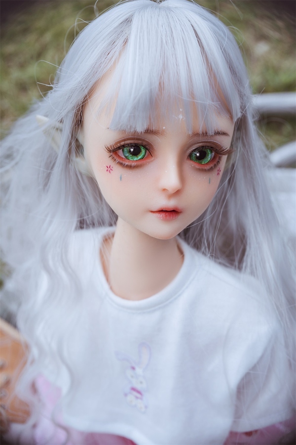 60cm D Cup Silicone Gray Eyes Medium Breasts Thin Lips Anime Sex Doll Detail View 3