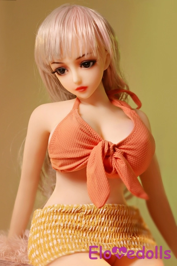 68cm D Cup TPE Small Breasts Thin Lips Blonde Anime Sex Doll Gallery 3