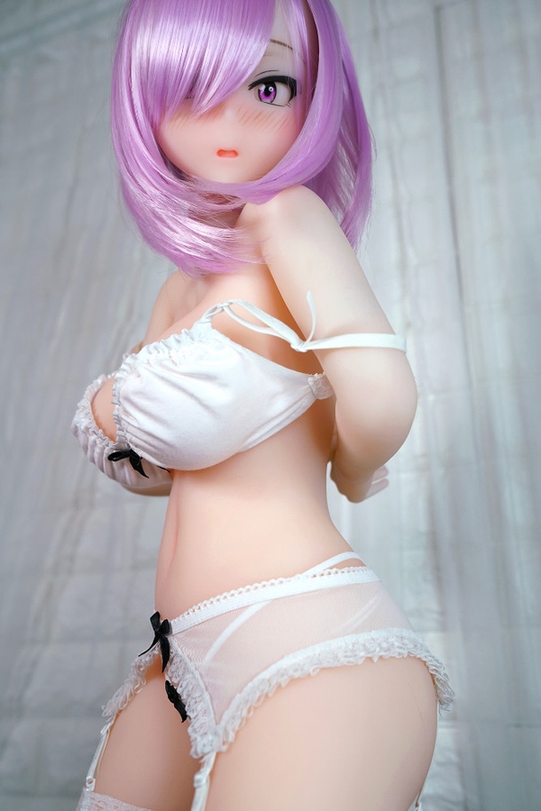 85cm D Cup TPE Petite Gray Eyes Thin Lips Anime Sex Doll Gallery 4