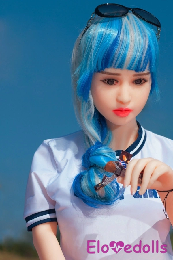 140cm TPE sex panenka s košíčky F, tenkými rty, modrýma očima, malými prsy, galerií 4