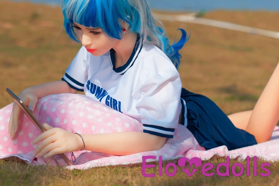 140cm TPE sex panenka s košíčky F, tenkými rty, malými prsy, bílá anime, detailní pohled 2