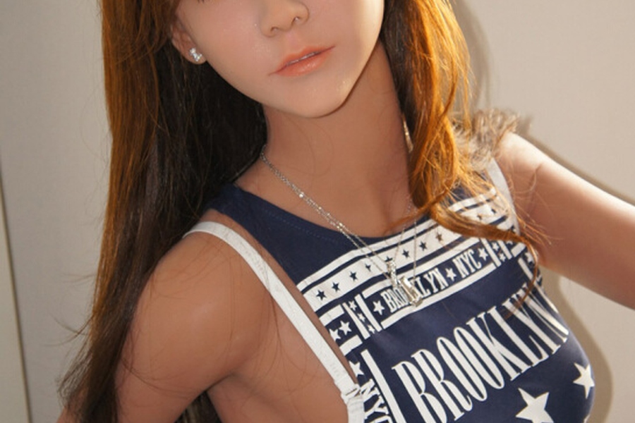 148cm G Cup TPE Amber Eyes Small Breasts Brown Lifelike Sex Doll Gallery 3
