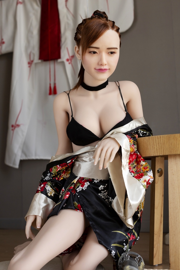 150cm G Cup TPE Body&Silicone Head Brunette Small Breasts Amber Eyes Japanese Sex Doll Gallery 3