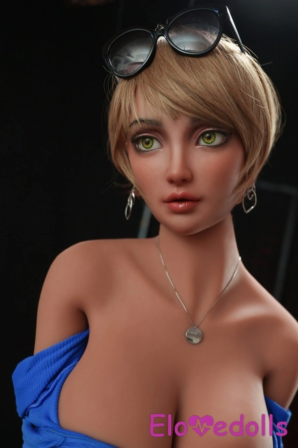 158cm K Cup TPE Body&Silicone Head Athletic Blonde Thin Lips Lifelike Sex Doll Gallery 8