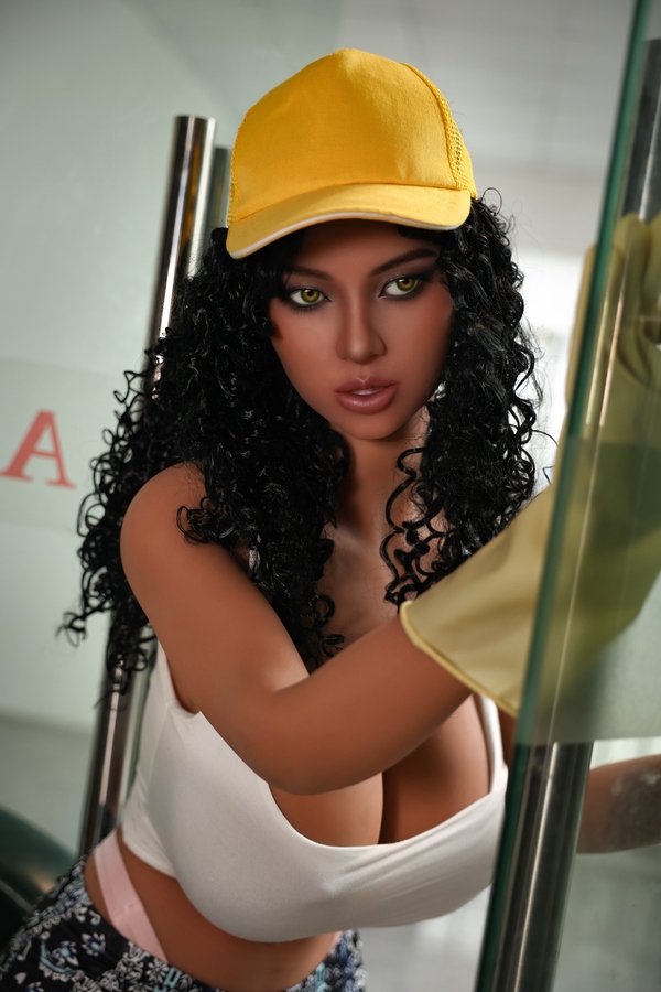 153cm H Cup TPE Body&Silicone Head Voluptuous Amber Eyes Thin Lips BBW Sex Doll Gallery 5