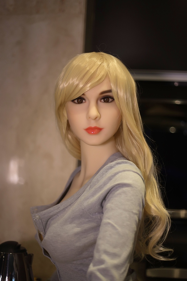 158cm C Cup TPE Blonde Thin Lips Blue Eyes Realistic Sex Doll Gallery 7