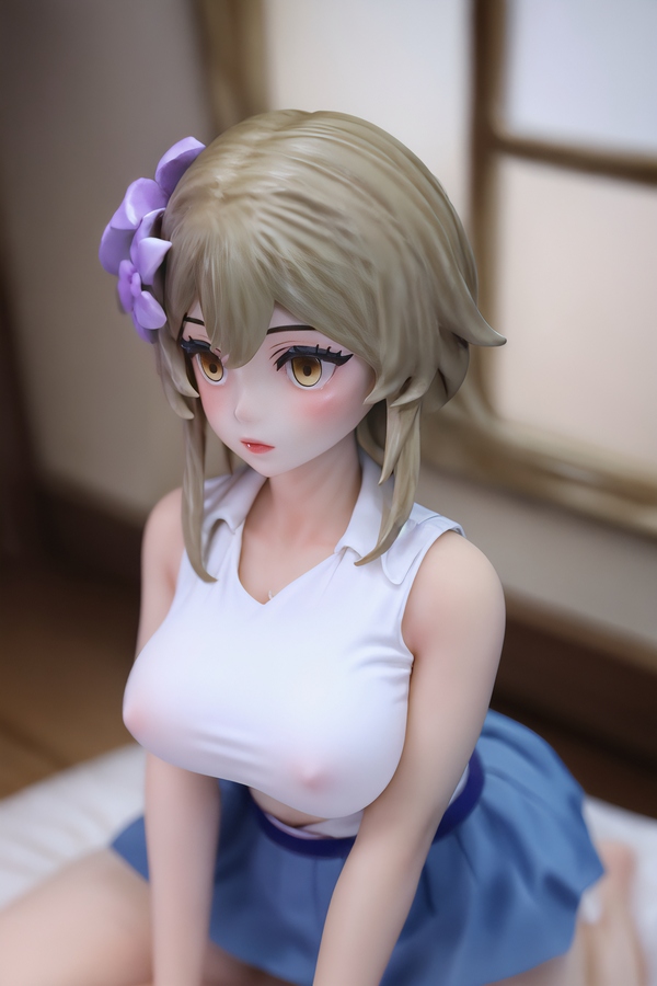 80cm G Cup TPE Amber Eyes Brunette Thin Lips Anime Sex Doll Gallery 4