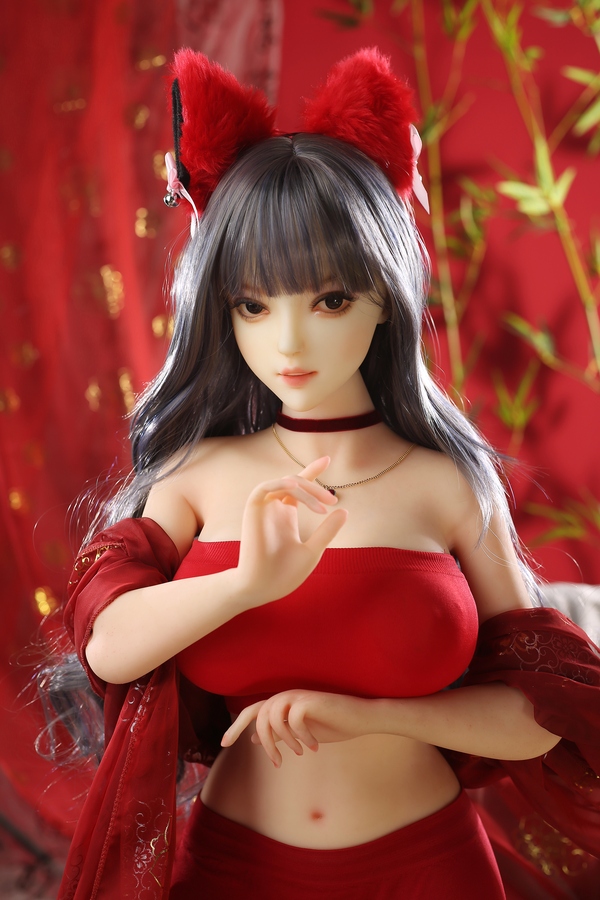 110cm D Cup TPE Black Thin Lips Amber Eyes Asian Sex Doll Detail View 6