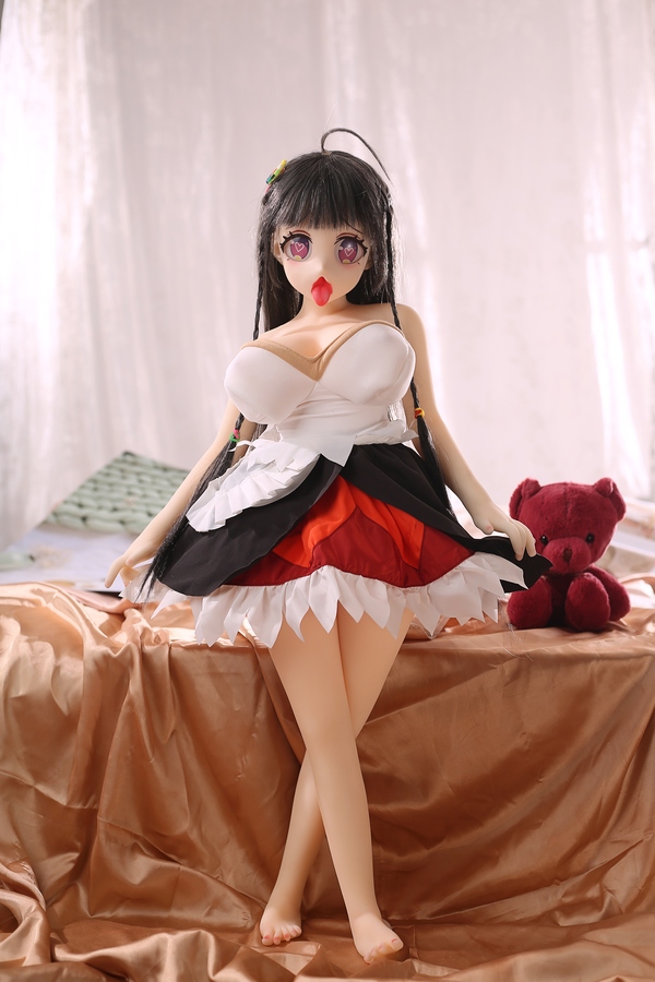 80cm G Cup TPE Body&Silicone Head Thin Lips Black Petite Anime Sex Doll Detail View 2
