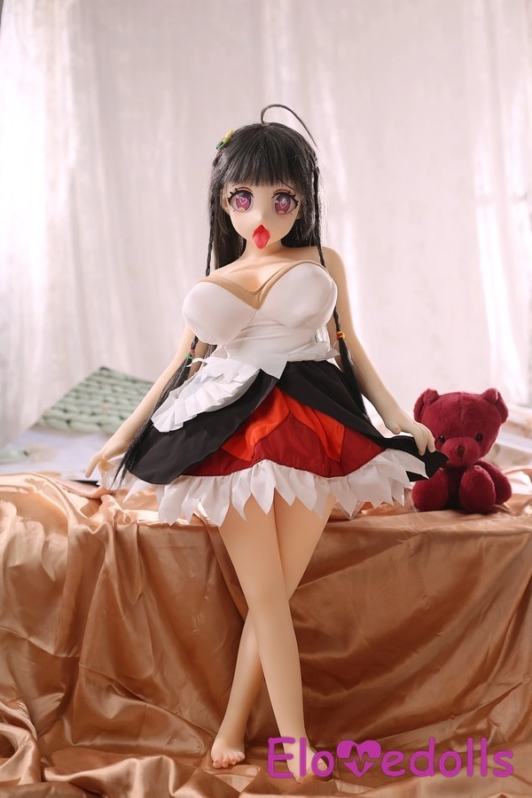 80cm G Cup TPE Body&Silicone Head Thin Lips Black Petite Anime Sex Doll Detail View 2