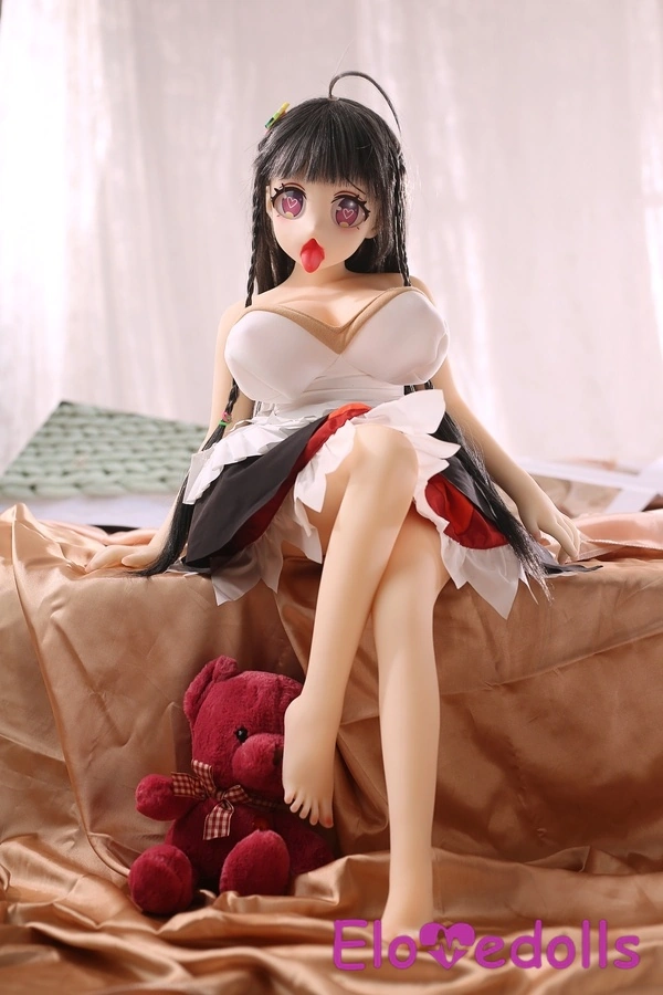 80cm G Cup TPE Body&Silicone Head Petite Thin Lips Black Anime Sex Doll Detail View 4