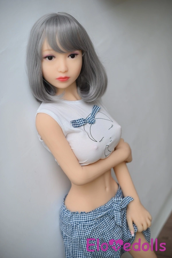 Poupée sexuelle réaliste en TPE, bonnet D, 125 cm, petite poitrine, yeux gris, galerie 8