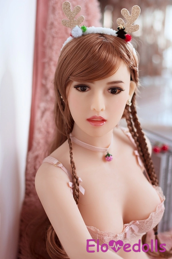 Búp bê tình dục nhỏ nhắn ngực nhỏ TPE ngực nâu 148cm D Cup 6