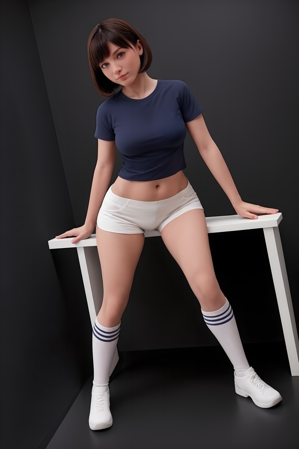 151cm D Cup Silicone Head & TPE Body Athletic Thin Lips Gray Eyes Thick Sex Doll Gallery 2