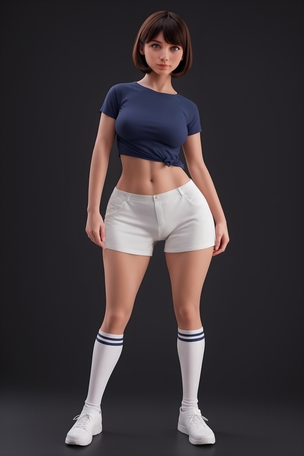 151cm D Cup Silicone Head & TPE Body Brunette Athletic Thin Lips Thick Sex Doll Gallery 3