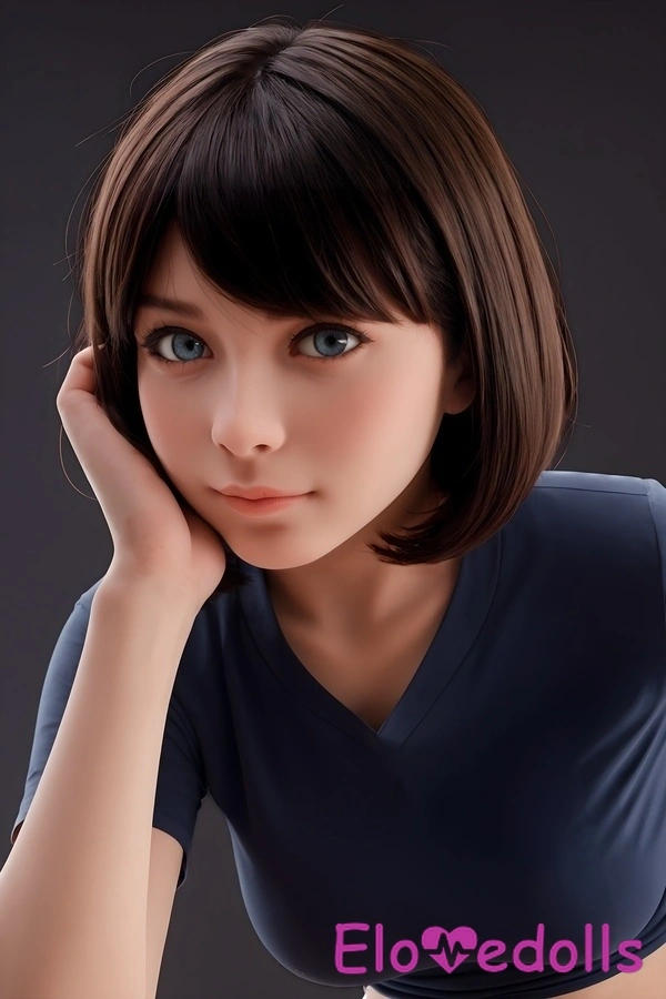 ตุ๊กตาเซ็กส์เนื้อหนา คัพ D ขนาด 151 ซม. หัวซิลิโคนและลำตัว TPE ผมสีน้ำตาลเข้ม ตาสีเทาเข้ม ดูรายละเอียดเพิ่มเติมที่ 2
