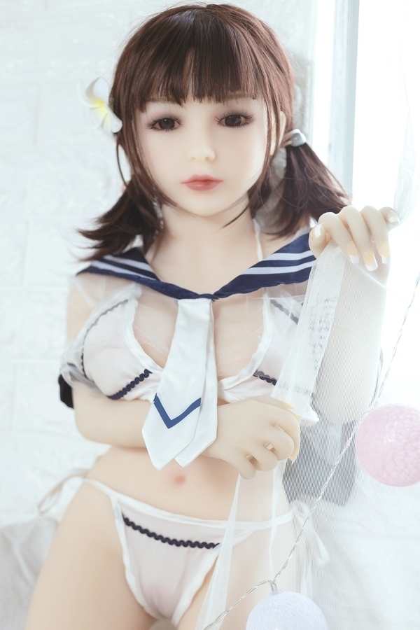 100cm D Cup TPE White Blue Eyes Small Breasts Mini Sex Doll Gallery 8
