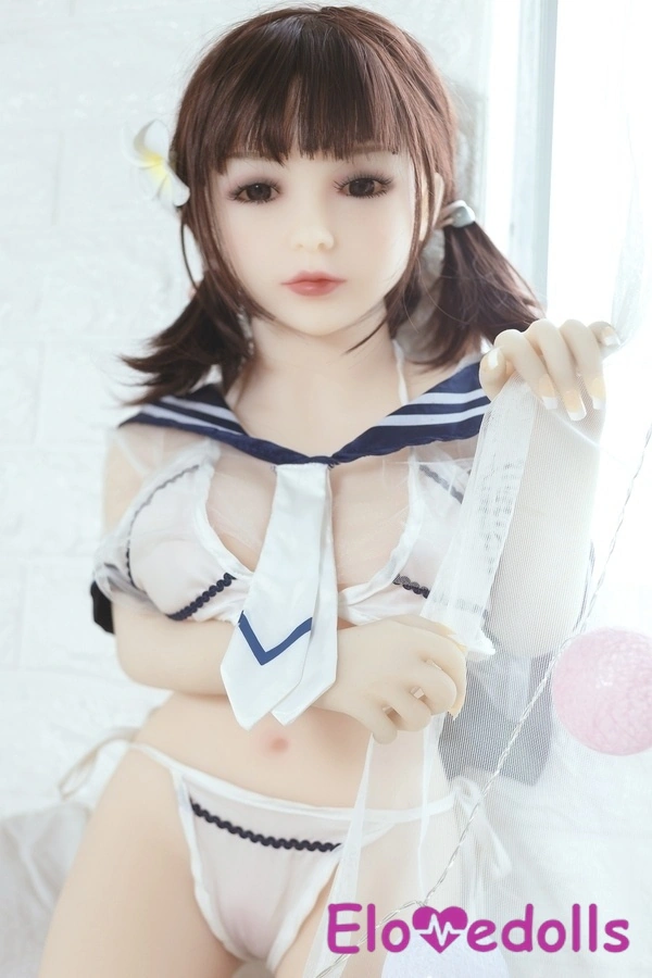 Búp bê tình dục mini 100cm D Cup TPE mắt xanh trắng ngực nhỏ Gallery 8