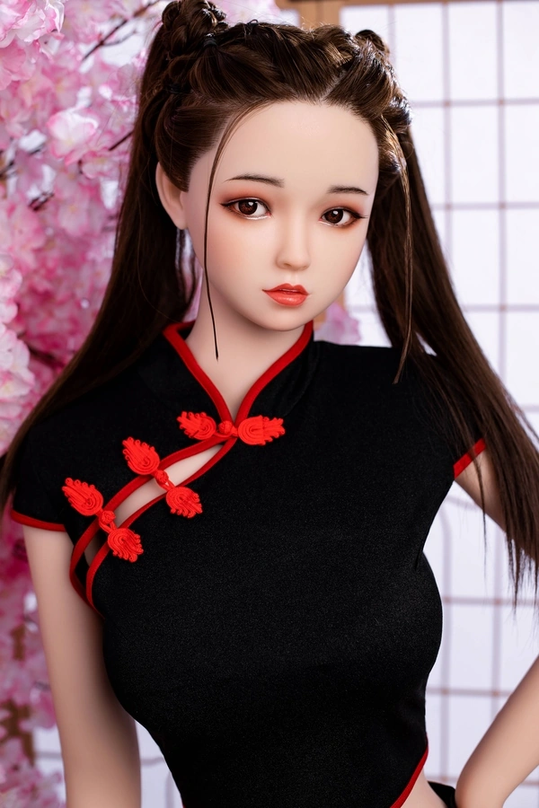 Boneka Seks Cina 100cm C Cup TPE Mata Amber Bibir Hitam Tipis