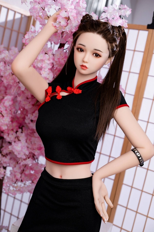 Κούκλα σεξ 100cm C Cup TPE μαύρου μεγέθους με μικρά στήθη και λεπτά χείλη. Λεπτομέρειες προβολής 5