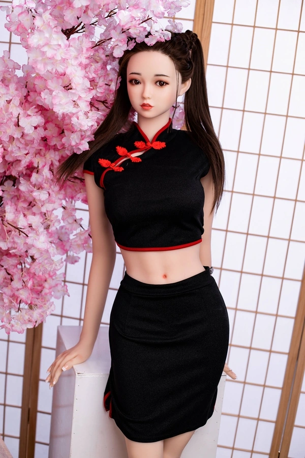 Κούκλα σεξ 100cm C Cup TPE Amber Eyes Black Small Breasts Λεπτομέρειες 8